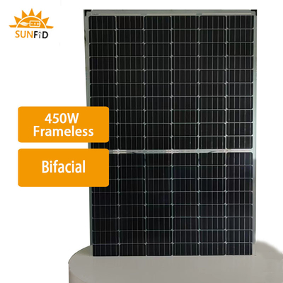 Monocrystalline ηλιακό πλαίσιο διπρόσωπο 10BB 450W Frameless για το κατοικημένο σύστημα ενεργειακής αποθήκευσης