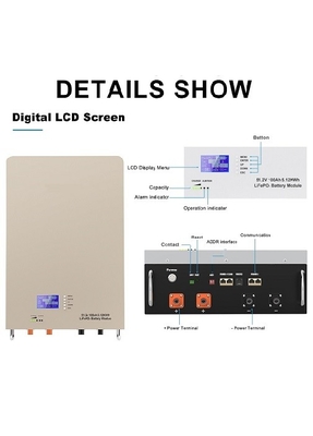 Τοίχος μπαταριών 48V 100ah 5KWh λίθιου Powerwall LiFePO4 που τοποθετείται