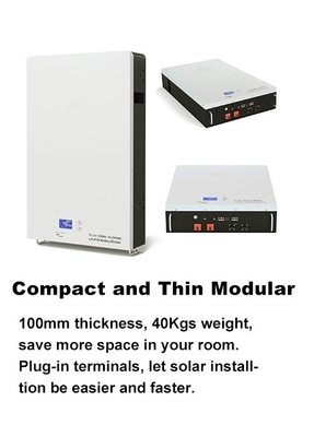 Τοίχος μπαταριών 48V 100ah 5KWh λίθιου Powerwall LiFePO4 που τοποθετείται