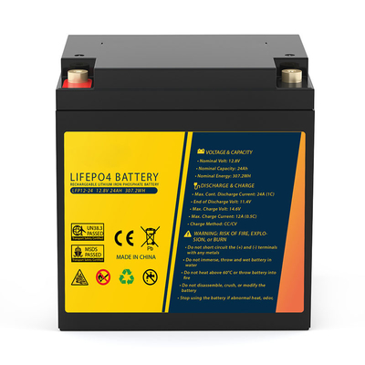 ιονική αντικατάσταση 12.8V μπαταριών λίθιου 24Ah Lifepo4 για ηλεκτρικές αναπηρικές καρέκλες οχημάτων UPS τις ηλιακές ηλεκτρικές